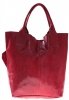 Bőr táska shopper bag Genuine Leather piros 555